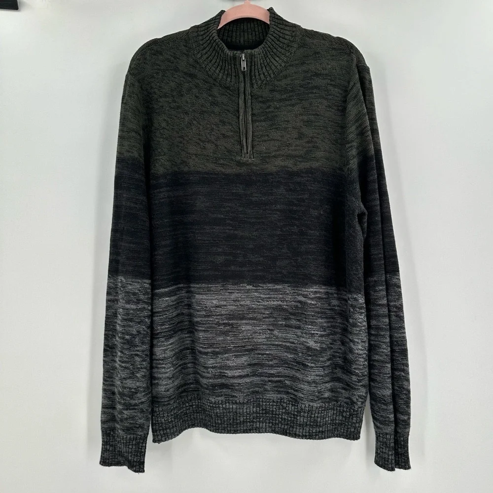 Urban Pipeline Men’s 1/4 Zip Mock Neck Color Block Sweater Size XL